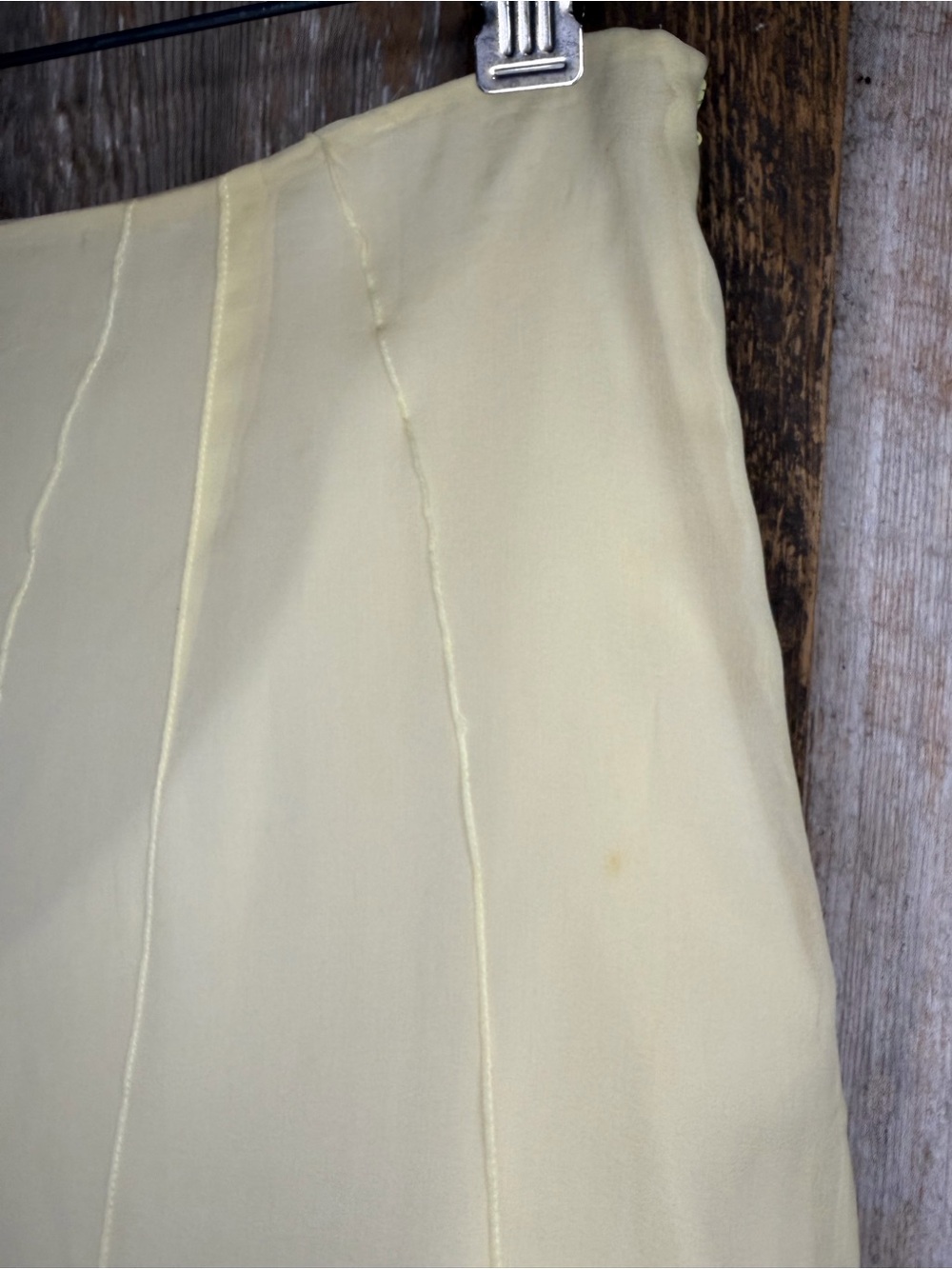 Jil Sander Silk Skirt Italy Pale Yellow Y2K Minimalist Luxe Midi Size 38/Small - Picture 2 of 16